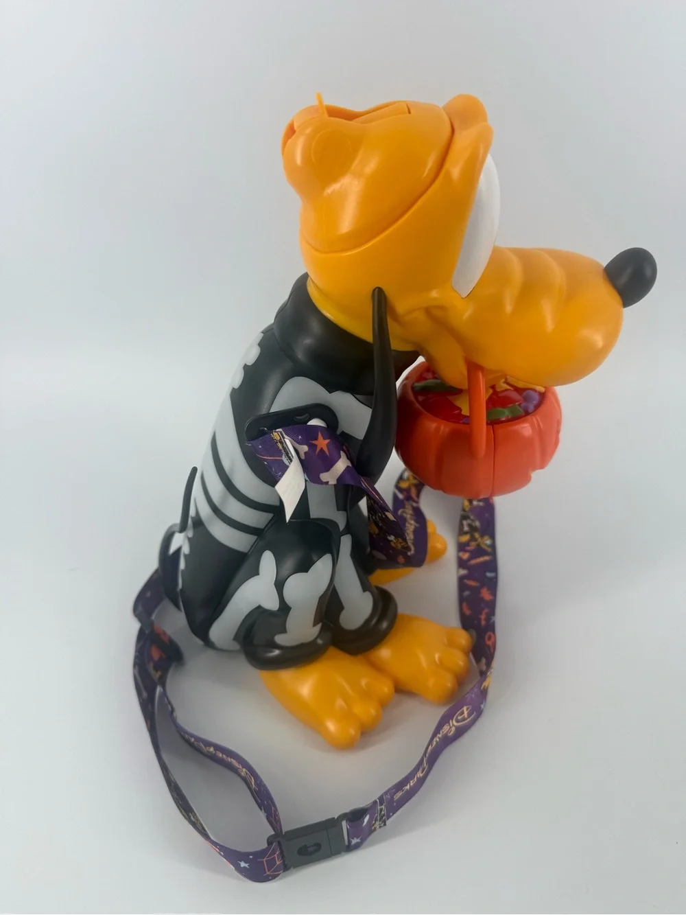 2025 Disney Parks Halloween Party Pluto Skeleton Sipper Cup Pumpkin Lights EUC